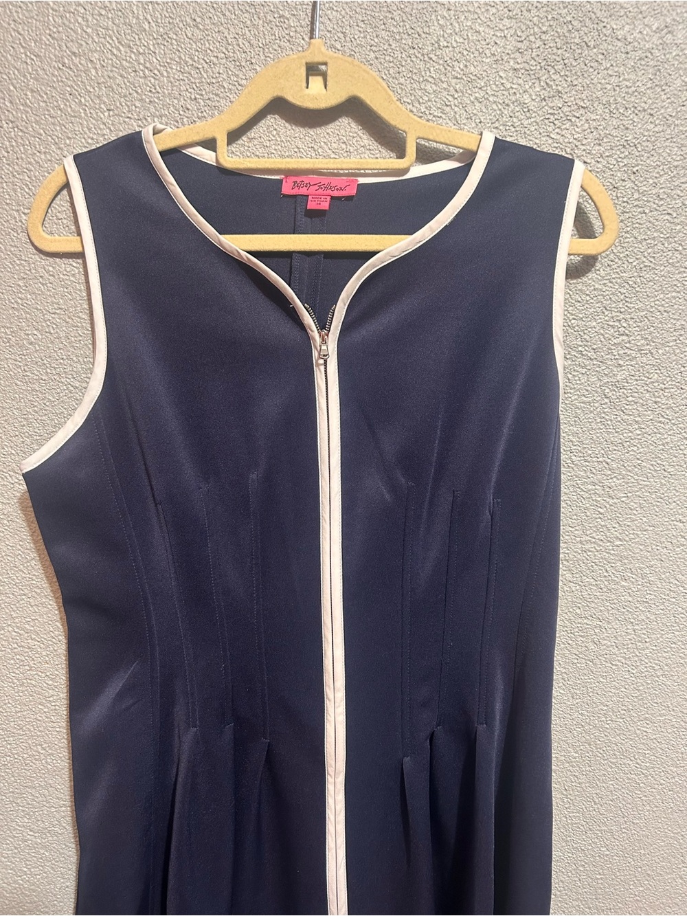 Betsy Johnson navy and white zippered dress size 14 - Picture 9 of 13